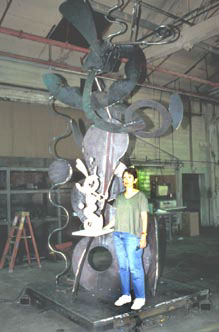 Ellen with unpainted Hope behind her
